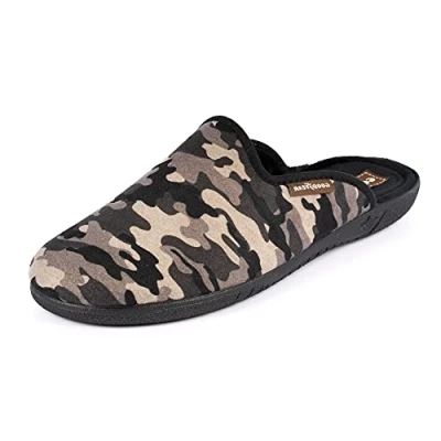 Image of Goodyear Mens Rocky Black Mule Slipper, Sizes 6 12 UK
