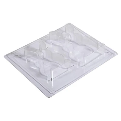 Image of Rayher 36105000 Rabbit Shaped Casting Mould for Concrete Crafts, Plaster of Paris and Soap, Two Clear Plastic Easter Bunny Shapes Moulding, Large Small in the Sizes 8x14.5x3cm 6.5x11.7x3cm