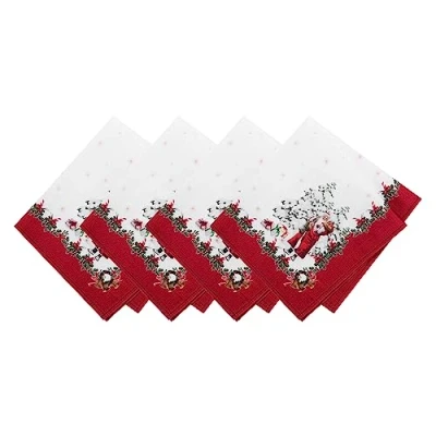 Image of Elrene Home Fashions Villeroy &amp; Boch Toy&#039;s Fantasy Holiday Engineered Napkins, Set of 4, 17&quot;x17&quot;, Multi