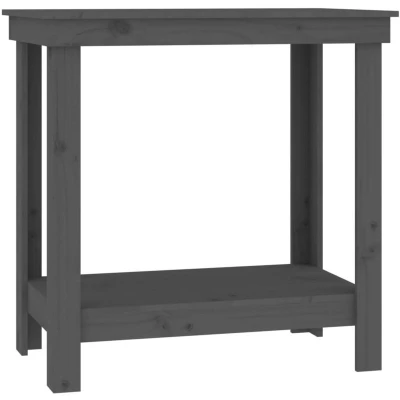 Image of vidaXL Work Bench Grey 80x50x80 cm Solid Wood Pine