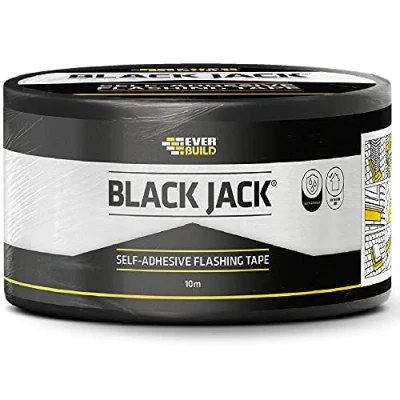 Image of Everbuild Black Jack Strong Self Adhesive Flashing Tape Natural Lead Look Finish 100mm x 10m