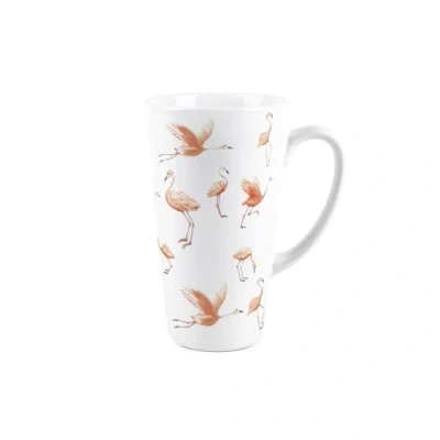 Image of Pink Flamingos Tall Latte Mug Exotic Birds Gift Ceramic Tea/Coffee Cup Present