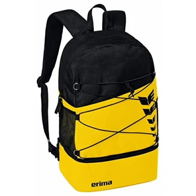 Image of Erima Unisex Six Wings Backpack with Bottom Compartment, Yellow/Black, 1