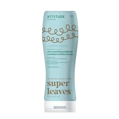 Image of ATTITUDE Ultra Nourishing Conditioner for Curly Hair with Shea Butter, Vegan Detangler and Naturally Derived 4a, 4b, 4c Curl Type, Deeply Nourishes Curls, 473 mL