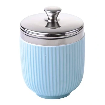 Image of BIA Egg Coddler, Porcelain, Blue Fluted, Single