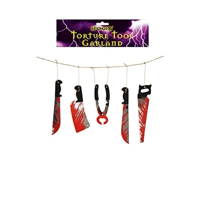 Image of HENBRANDT 2 x Garland Torture for Halloween Decorations, Size: 1.80m, Material Plastic