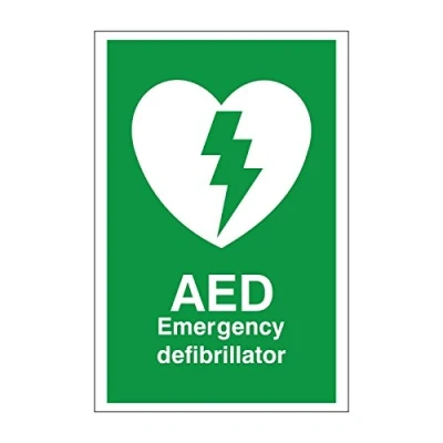 Image of AED Emergency Defibrillator Sign 200mm x 300mm Self Adhesive