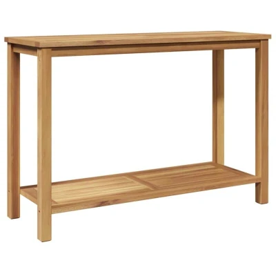Image of Vidaxl Console Table with Shelf Brown 110 x 40 45 cm Solid teak wood