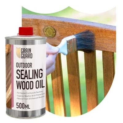 Image of GRAIN GUARD Sealing Oil for Wood 500ml Protects Against Weather &amp; UV Garden Furniture Decking Teak All Outdoor Types of Danish Exterior Protection