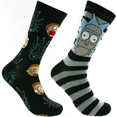 Image of Rick And Morty 2 Pack Casual Crew Socks (RM1)