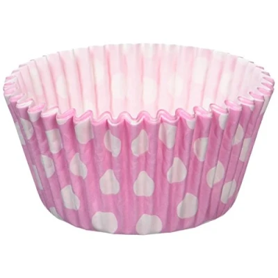 Image of Holly Cupcakes 180 Excellent Quality Pink Polka Dot Muffin Cases