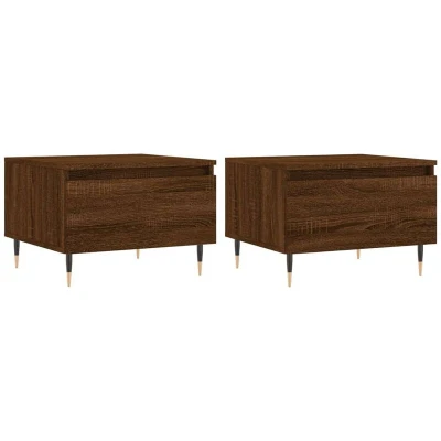 Image of vidaXL Coffee Tables 2 pcs Brown Oak 50x46x35 cm Engineered Wood