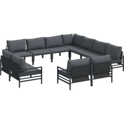Image of Vidaxl Garden Sofa Set 11 pcs Anthracite Steel
