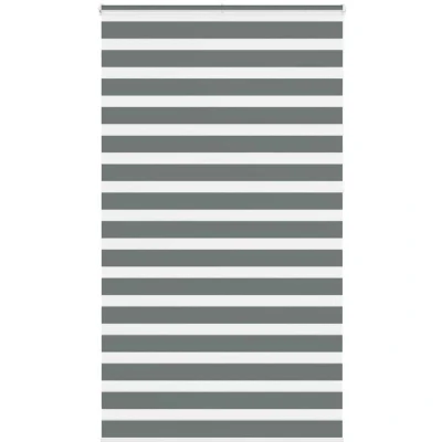 Image of vidaXL Zebra Blind Dark Grey 120x230 cm Fabric Width 115.9 Polyester