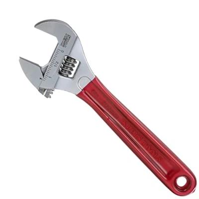 Image of Klein Tools D507 8 Adjustable Wrench, Extra Capacity Jaw Forged Drive Wrench with High Polish Chrome Finish, Inch