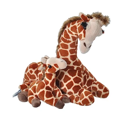 Image of Wild Republic Mom and Baby Giraffe Plush, Stuffed Animal, Plush Toy, Gifts for Kids, Zoo Animals, 10 Inches