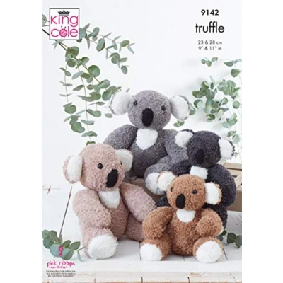 Image of King Cole Knitting Pattern 9142 Koalas in Truffle DK