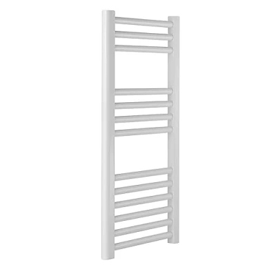 Image of Greenedhouse Milano WHITE Straight Heated Towel Rail W400mm x H800mm Flat Central Heating Radiator