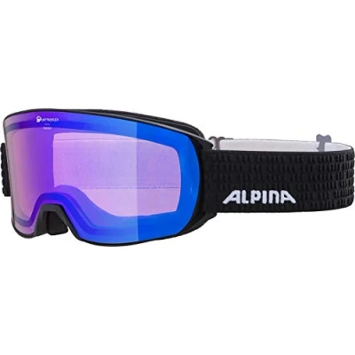 Image of ALPINA Unisex Adult, NAKISKA QHM ski goggles, black matt, One Size