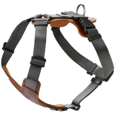 Image of HUNTER AALBORG MIXED Dog Harness, S, Cognac/Grey, 46 67 cm
