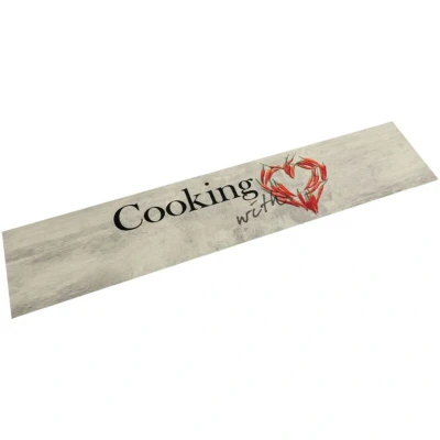 Image of vidaXL Kitchen Rug Washable Peper Cooking 60x300 cm Velvet