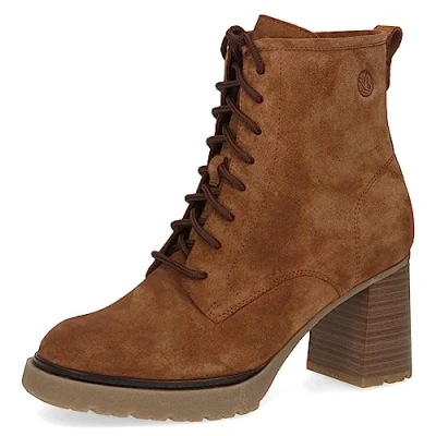 Image of CAPRICE Women&#039; 9 26107 41 Lace Up Heeled Ankle Boot, Cognac, 6.5 UK