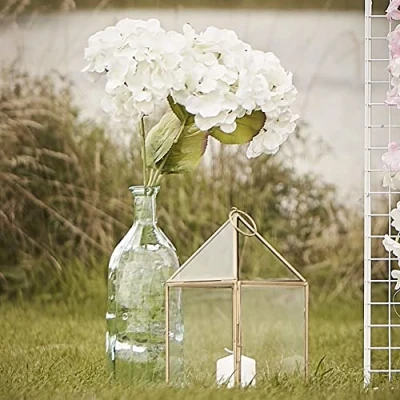 Image of Ginger Ray Botanical Wedding Floral Hydrangea Stems Decorations 3 Pack