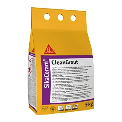 Image of Sika SikaCeram CleanGrout High Performance Floor and Wall Tile Grout Water Repellent UV Resistant Frost Proof Sand 5kg