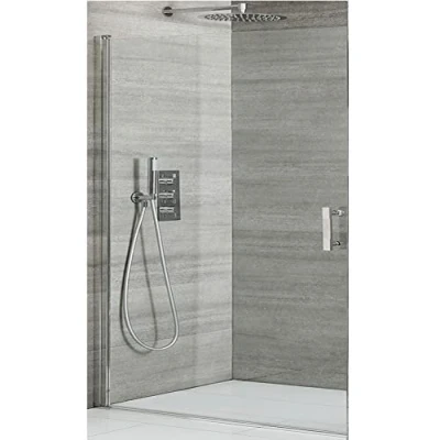 Image of Milano Portland Chrome Single Hinged Frameless Shower Door 900mm