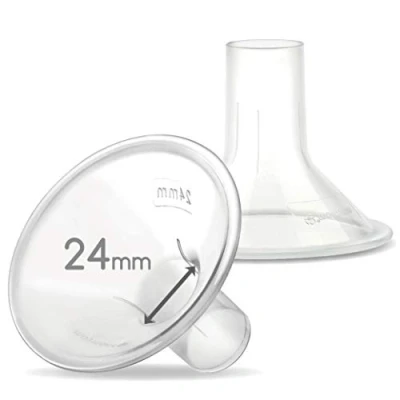 Image of Maymom Myfit 24Mm Shields Compatible with Medela Breast Pump Personalfit, Freestyle, Harmony, Maxi Connector; Connect to Widemouth/Narrow Connector, Personalfit/Freestyle Flex 2Pcs