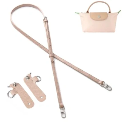 Image of Gastinsave Purse Straps Replacement, Leather Handbag Crossbody Shoulder Strap Adjustable for Longchamp Bag Women (Lotus Root Pink)
