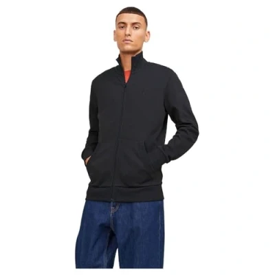 Image of JACK &amp; JONES Men&#039;s Jjepaulos Sweat Zip Noos Sweatshirt Jacket, Black, M