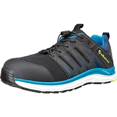 Image of ALBATROS Breeze Impulse Low Safety Shoe Work S1P ESD HRO SRA Fibreglass Cap Penetration Protection Metal Free Non Slip Heat Resistant Vegan Black Size: 10 UK