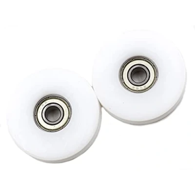 Image of Preamer 2 PCS 50mm U Groove Nylon Ball Bearing Guide Pulley Wheels Roller Pulleys for Lifting 6, 8,10mm Rope, 608zz