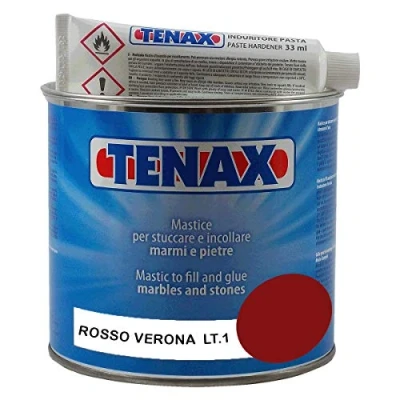 Image of Tenax Resin Red Putty for Marble, Ceramic, Stone Vertical Bonding and Grouting, 1.0 Liter, Waterproof