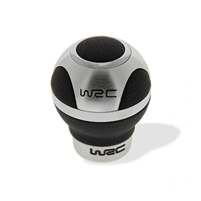Image of WRC 007303 Gear Knob with 3 Active Points in Aluminium &amp; Black Leather