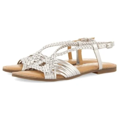 Image of GIOSEPPO Women&#039;s aidone Flat Sandal, Metallic Silver, 4 UK