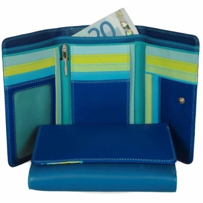 Image of mywalit Unisex&#039;s Medium tri fold w/Outer Zip Purse Billfold, Seascape, One Size