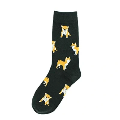 Image of ruiruiNIE Women Funny Animal Crew Socks Shiba Inu Dog Cat Pig Print Happy Cartoon Hosiery