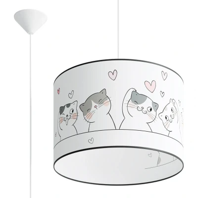 Image of Cat Cylindrical Pendant Ceiling Light 40cm