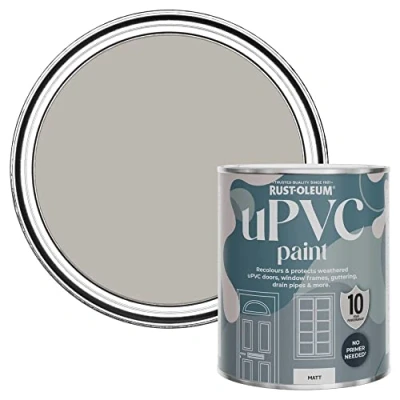 Image of Rust Oleum Grey uPVC Door and Window Paint in Matt Finish Gorthleck 750ml