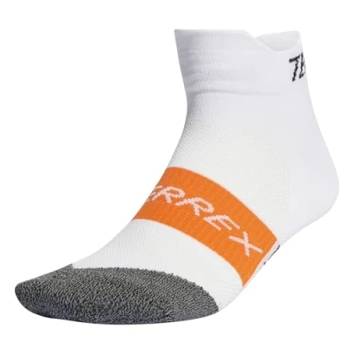 Image of adidas Unisex Terrex HEAT.RDY Trail Running Speed Ankle Socks, semi impact orange/white, 2.5 4