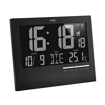 Image of Blooming Weather Wall Clock, Plastic, Black
