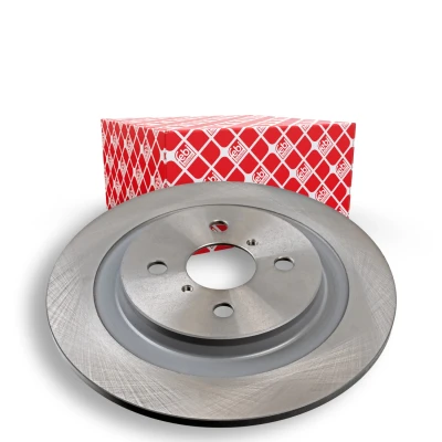Image of 424310D060 Brake disc FEBI BILSTEIN 108462 Rear Axle 278mm 9,1mm 4 Hole 100mm solid Coated TOYOTA: Yaris III Hatchback, II Hatchback