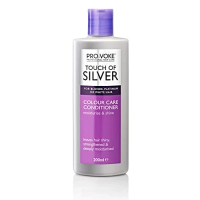 Image of PROVOKE Touch of Silver Colour Care Conditioner 200 ml, Keep Coloured Hair Deeply Moisturised Silky and Smooth, Helps Eliminate Brassy Yellow Tones, Correcting Pigments to That Salon