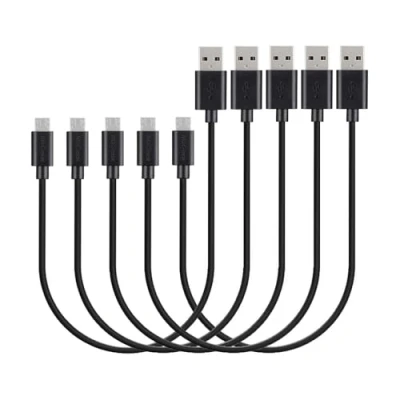 Image of MaGeek® 0.3m Short Micro USB Cables, [Pack of 5pcs] High Speed 2.0 Data &amp; Charge Cables for Samsung Galaxy S7,S6, HTC, Sony, Motorola, LG, Google, Nokia and More (Black)