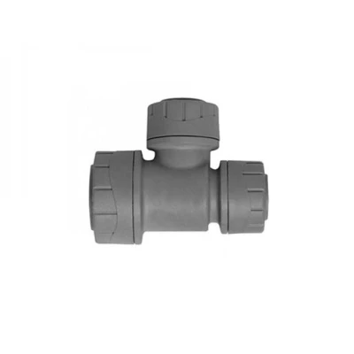 Image of Polypipe Polyplumb Branch And One End Reduced Tee Grey 15mm X 10mm PB1515
