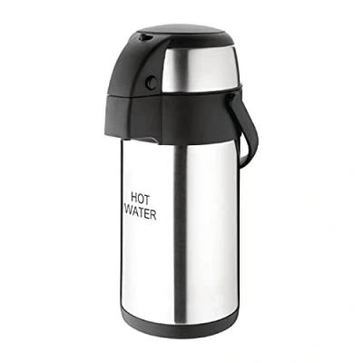 Image of Olympia Pump Action Airpot Thermos Stainless Steel with Swing Carry Handle 3L