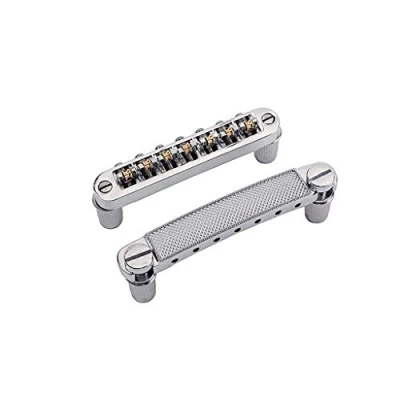 Image of Alnicov Electric Guitar Bridge Tailpiece Roller Saddle 7 String for LP SG Replacement Parts(Silver)