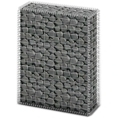 Image of &#039;vidaXL Gabion Basket with Lids Galvanised Steel Wire Rust Proof &amp; Weather 100 x 80 30cm Sturdy Stable Retaining Wall Easy to Construct Ideal for Home and Business Landscape ...